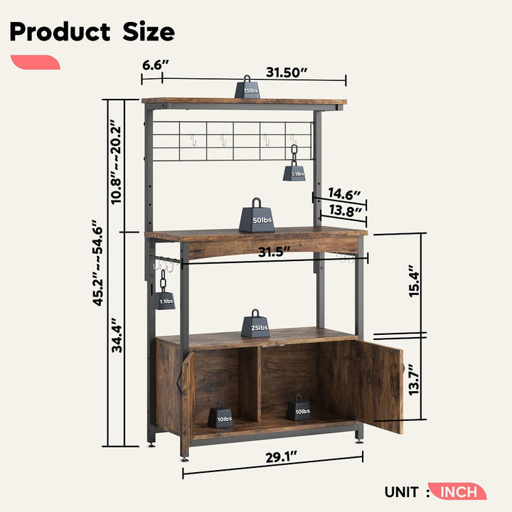 Bestier Kitchen Island Cart with Storage Rustic Design - waseeh.com