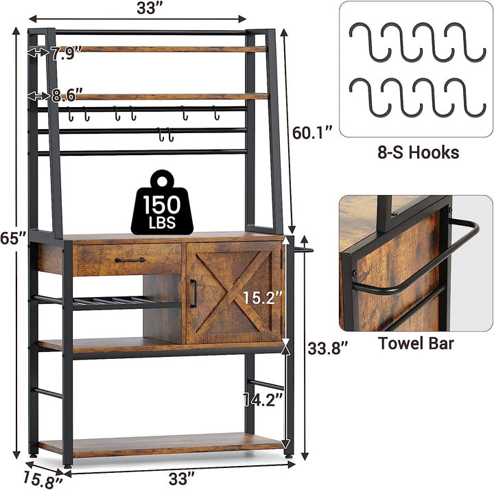 Itaar Baker's Rack Farmhouse Microwave Stand - waseeh.com