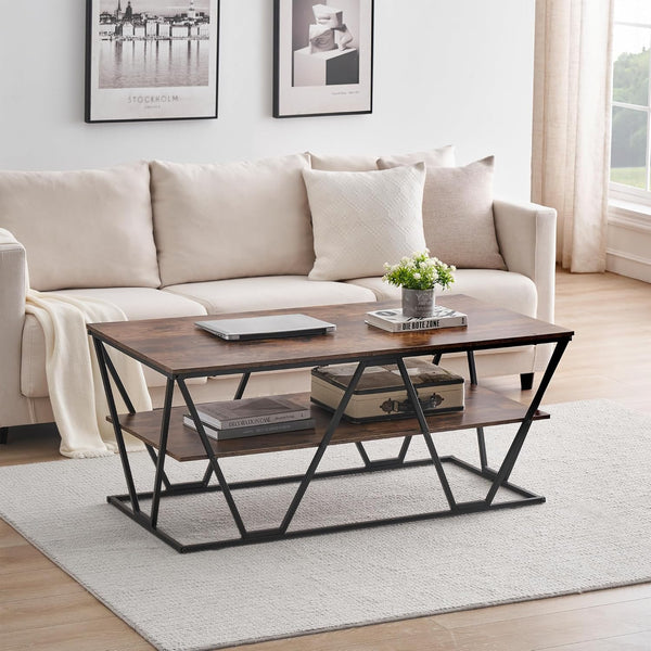 Haetur Industrial Coffee Living Room Center Table