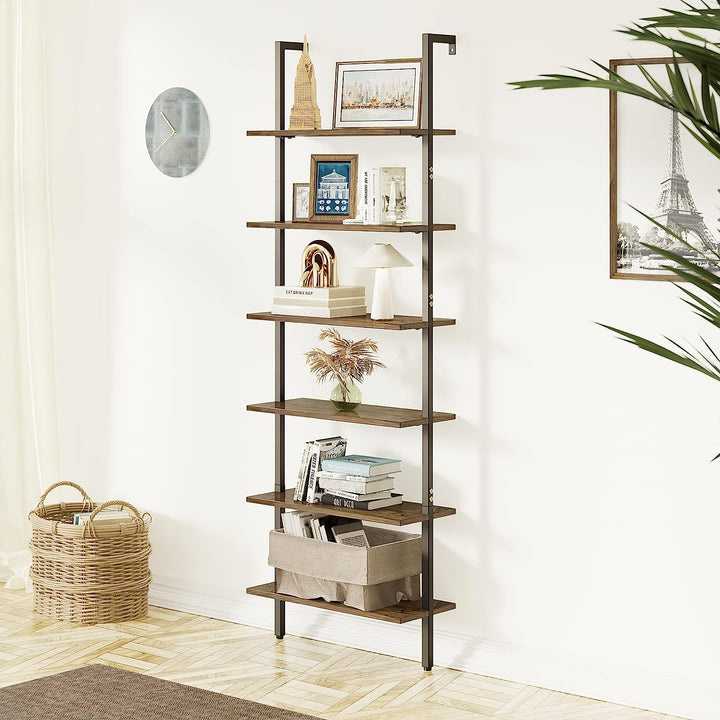 Open Tall Wall Mount Bookcase Standing Leaning Wall Shelves - waseeh.com