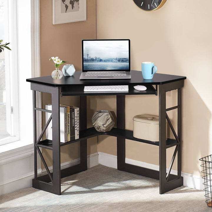 VECELO Corner Computer Desk Workstation Table for Home Office - waseeh.com