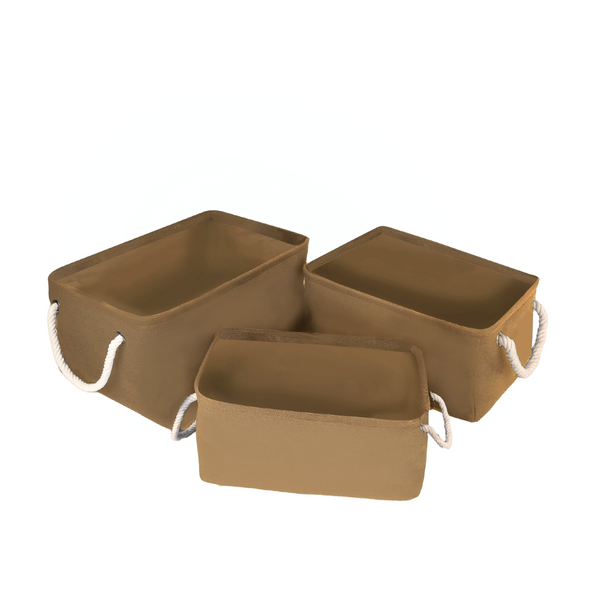 Qoolish Pack of 3 Baby Basket Beige