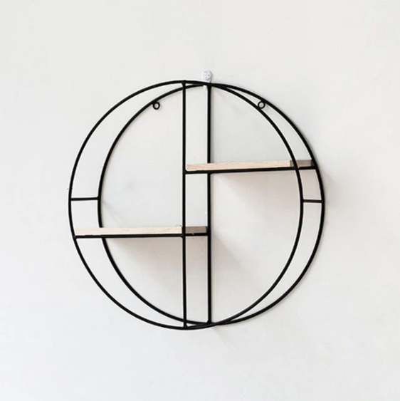 Wall-Mounted "Round" Metal Storage Frame Shelve Decor - waseeh.com