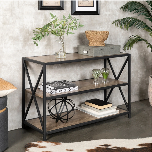 Carbon X-Frame Bookcase Console Organizer Rack Table - waseeh.com