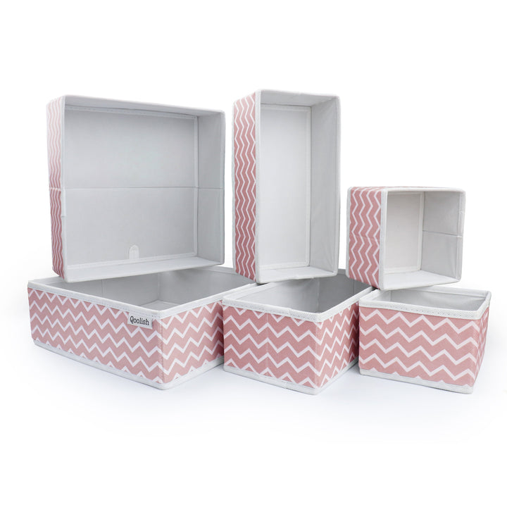 Qoolish Pack of 6 Pink Drawer Organizer Set: Tidy-Up Your Space! - Qoolish