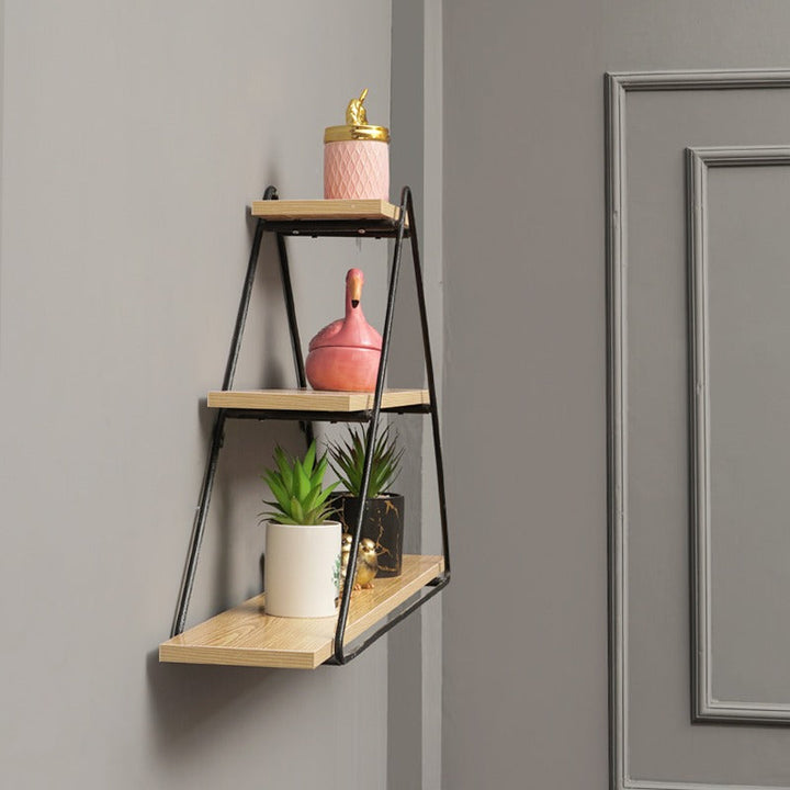 Chengxin Triangle Floating Wall Metal Organizer Shelve Decor - waseeh.com