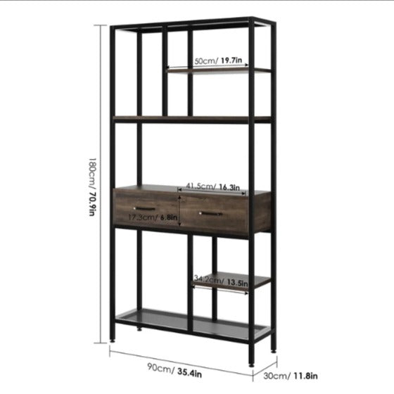 Kaylani Living Room Bookcase Shelve Organizer Storage Rack Decor - waseeh.com