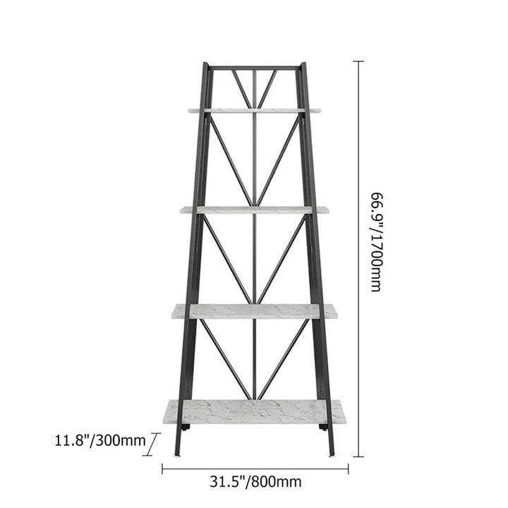 Carnation Modern Ladder Living Drawing Room Freestanding Bookcase shelve Rack - waseeh.com