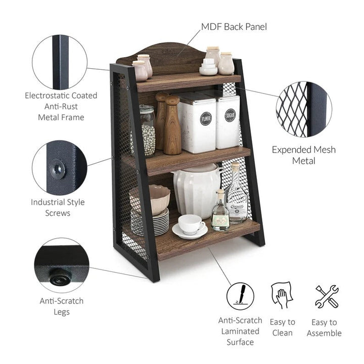 Trestle Modern Spice Coffee Kitchen Organizer Storage Rack - waseeh.com