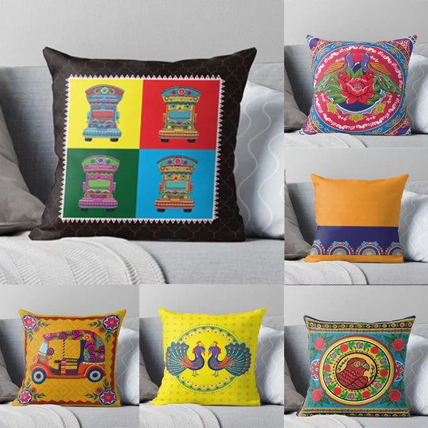 PAKISTANI TRUCK ART CUSHION COVERS (PACK OF 6)